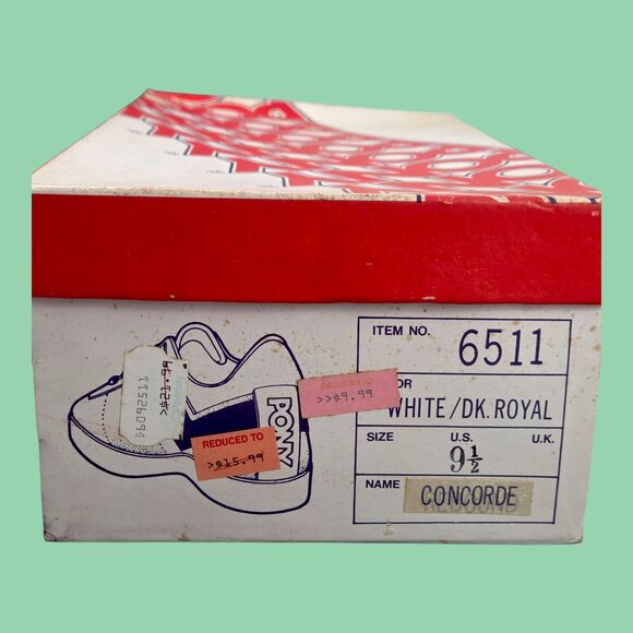 Vintage 1979 Pony Concorde Sneakers White/Dk. Royal 6511 Men\'s Size 9.5 NOS READ main image 5